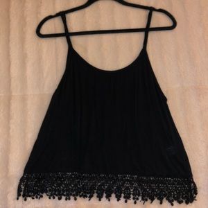 Black casual tank top